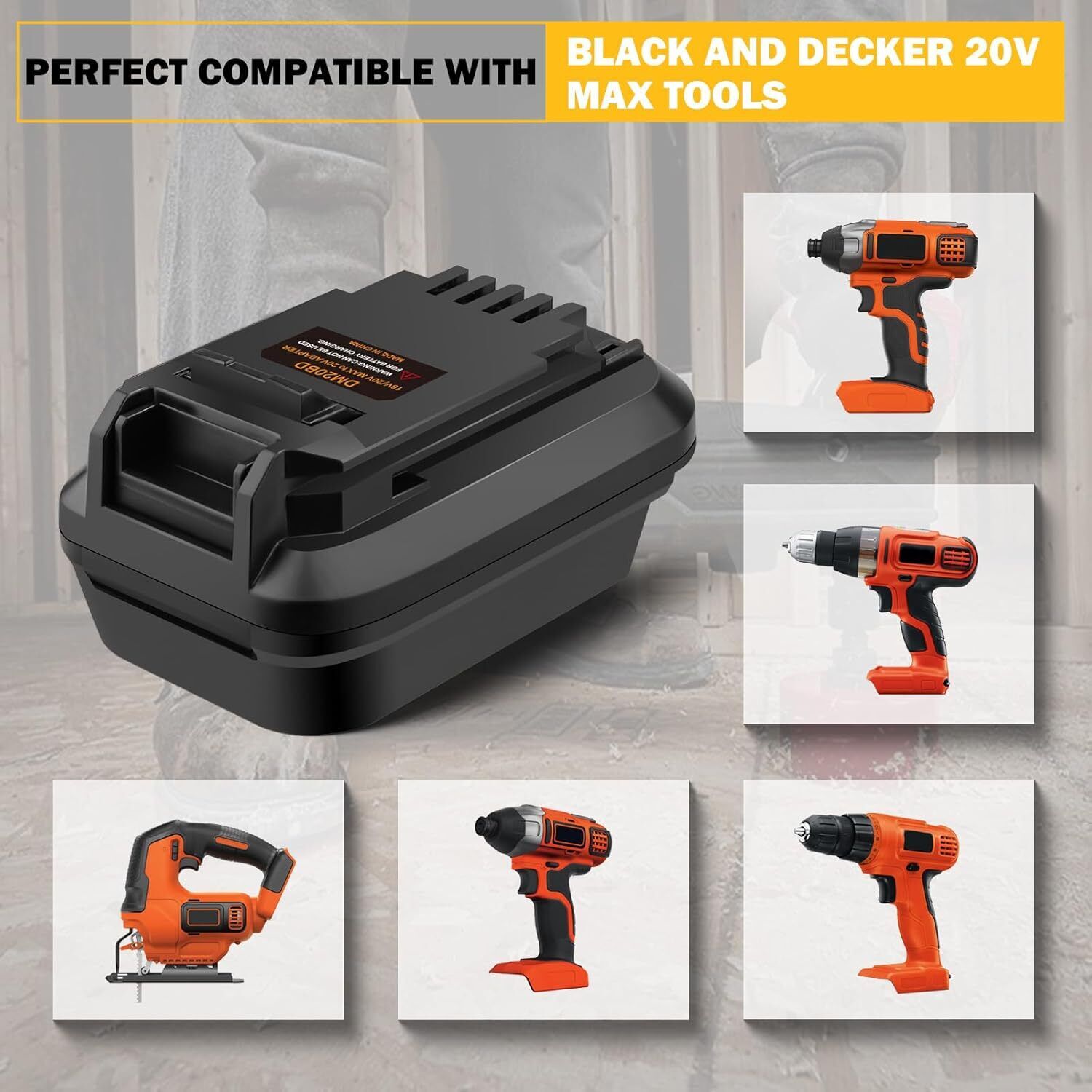 DM20BD Battery Adapter for DeW - Black+Decker Tool Cordless 评论和价格