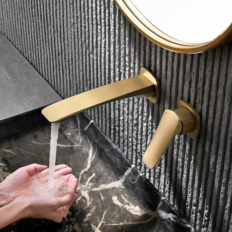 Gold Concealed Bathroom Faucet - Basin Mixer Cartridge 评论和价格