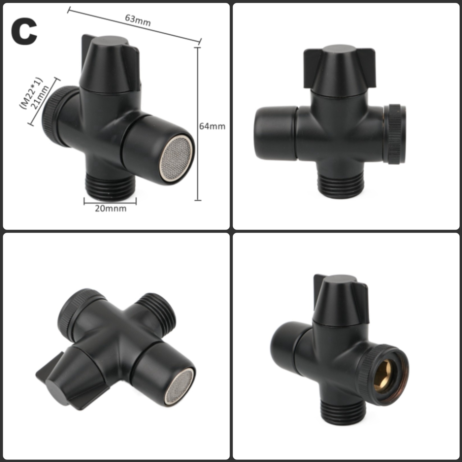 Black Brass Shower Arm Adapter - Shower Valve Cartridge 评论和价格